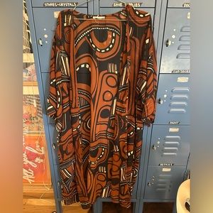 SOLD Geometric Sheer Brown Swim Coverup Sparkle Duster SOLD